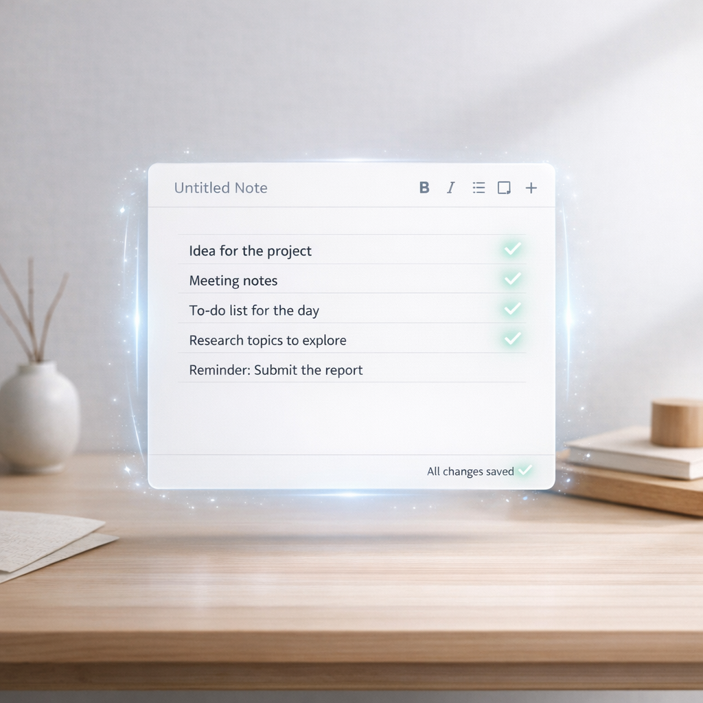 Basic Online Notepad Auto Save Option